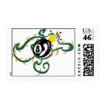8-ball with vines postage stamps