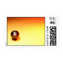 8 Ball Yellow Background Postage Stamp