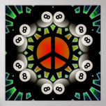 8 BALLS & PEACE SIGN POSTER posters