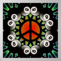 8 BALLS & PEACE SIGN POSTER