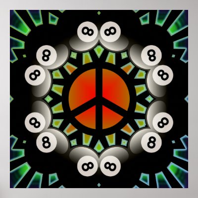 8 BALLS & PEACE SIGN POSTER by dgpaulart