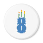 8 Birthday Candles (Blue / Green) magnets