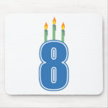 8 Birthday Candles (Blue / Green) mousepads