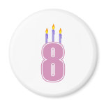 8 Birthday Candles (Pink / Purple) magnets