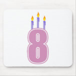 8 Birthday Candles (Pink / Purple) Mousepads