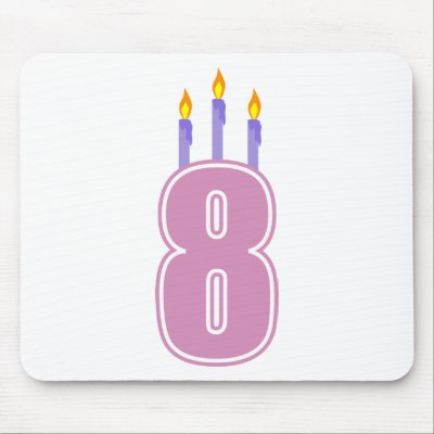 8 Birthday Candles (Pink / Purple) Mousepads by LushLaundry