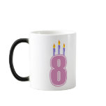 8 Birthday Candles (Pink / Purple) Coffee Mug