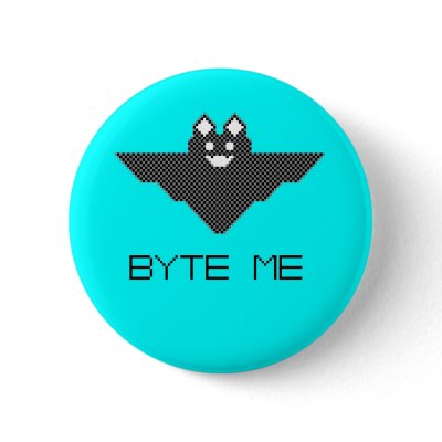 8-Bit Byte Me Cute Vampire Bat  Pixel Art Pin by 8BitStuff
