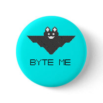 8-Bit Byte Me Cute Vampire Bat  Pixel Art buttons