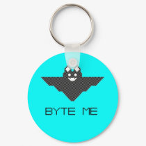 8-Bit Byte Me Cute Vampire Bat Pixel Art keychains
