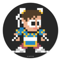 8-Bit Chun-Li Round Stickers