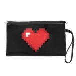 8 Bit Heart Wristlet Purse