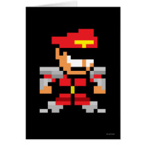 8-Bit M. Bison Greeting Cards
