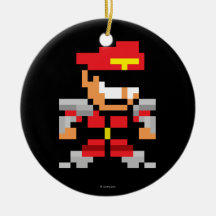 8-Bit M. Bison Christmas Tree Ornament