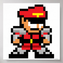 8-Bit M. Bison Posters