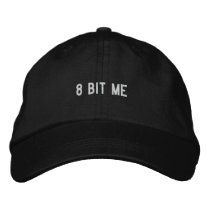 8 bit me embroidered baseball cap