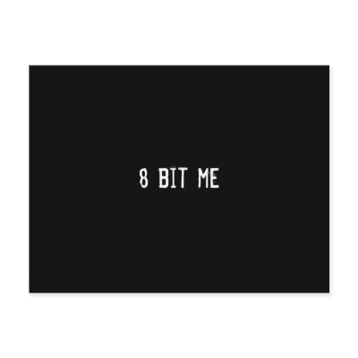 8 bit me postcards by funnycustomtshirts