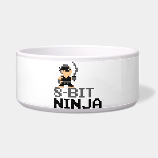 8-Bit Ninja Pet Bowl Dog Food Bowl