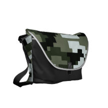 8 Bit Pixel Urban Camouflage Courier Bag