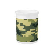 8 Bit Pixel Woodland Camouflage Drink Pitchers