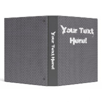 8-Bit Retro Brick, Grey 3 Ring Binder