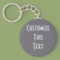 8-Bit Retro Brick, Grey keychains