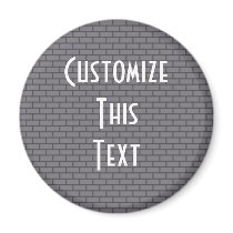 8-Bit Retro Brick, Grey Refrigerator Magnets