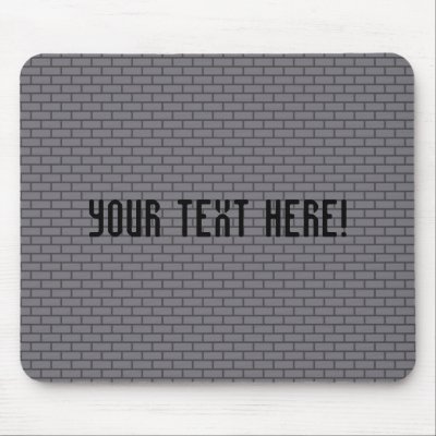 8-Bit Retro Brick, Grey Mouse Pads by HaynzDesigns