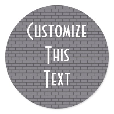 8-Bit Retro Brick, Grey Stickers by HaynzDesigns