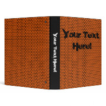 8-Bit Retro Brick, Orange Binder
