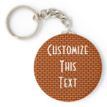8-Bit Retro Brick, Orange Keychain