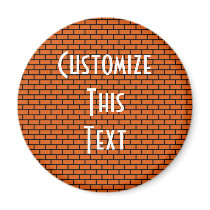 8-Bit Retro Brick, Orange Fridge Magnets