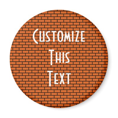 8-Bit Retro Brick, Orange Fridge Magnets by HaynzDesigns