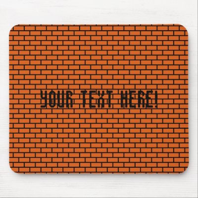 8-Bit Retro Brick, Orange Mousepads by HaynzDesigns