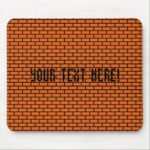 8-Bit Retro Brick, Orange mousepads