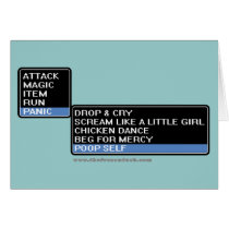 8 Bit RPG Battle Menu Greeting Card