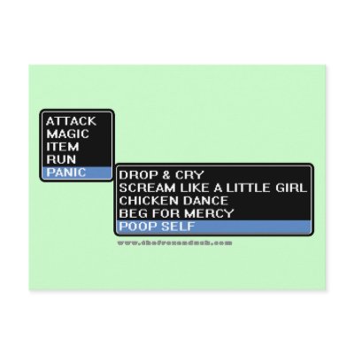 8 Bit RPG Battle Menu Postcards by thefrozenduck