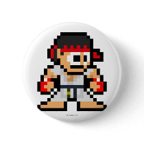 8-Bit Ryu Pinback Button
