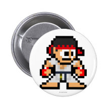 8-Bit Ryu Pinback Button
