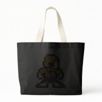 8-Bit Sagat Tote Bags