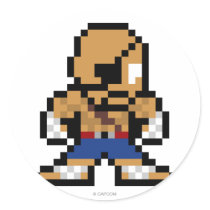 8-Bit Sagat Round Stickers