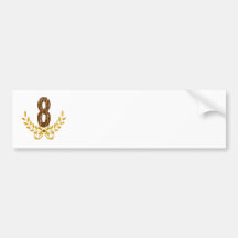 #8 Brown & Gold Wreath Bumper Stickers