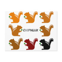 8 chipmunks (Brown) Post Cards