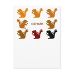 8 chipmunks (Brown) Post Card