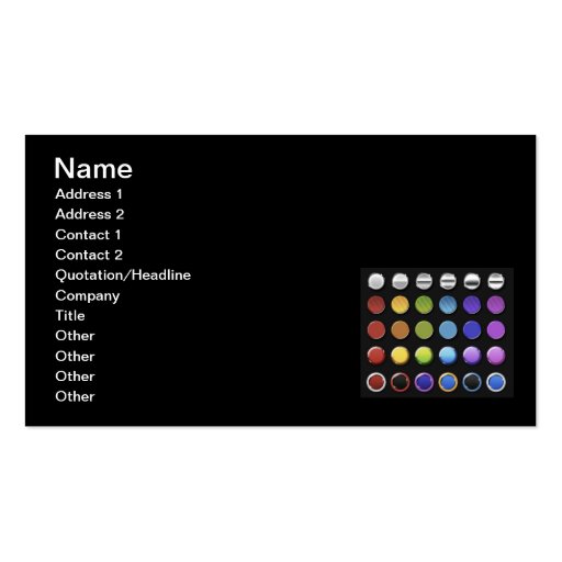 8-ColourfulGlossy Business Card Templates (front side)