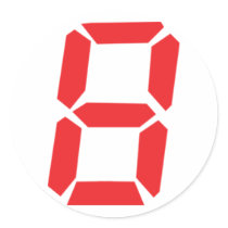 8 eight red alarm clock digital number stickers by Tomaniac 8 eight red alarm clock digital number stickers