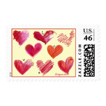 8 Hearts Love Postage Stamp