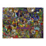 college, poster, collage, mural, art, cartoons,