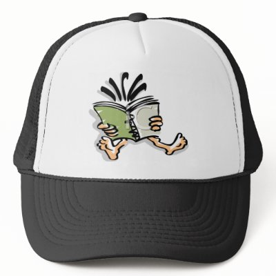 8_nerd_reading_a_book trucker hats by alukmanto