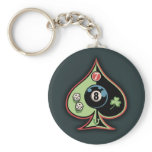 8 of Spades Key Chains